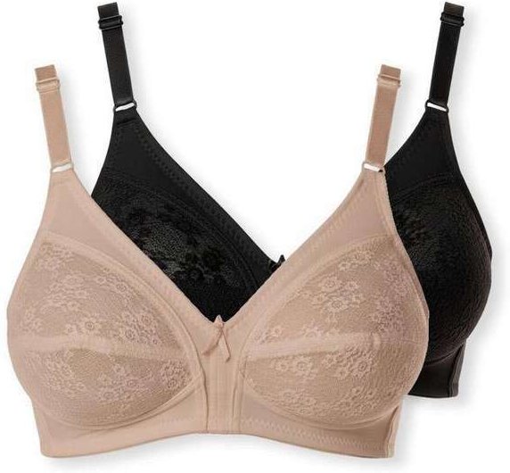 Imagem principal Kit com 2 Sutiãs Sustentação Colonial Demillus 61383/78383 Taça B Bege-Rosado-Preto Demillus