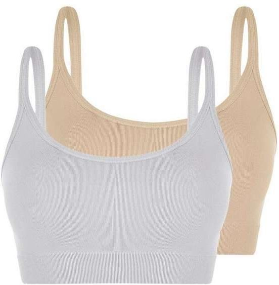 Imagem principal Kit com 2 Tops sem Aro e sem Bojo Loba 41018-001 Branco-Natural Lupo Lupo