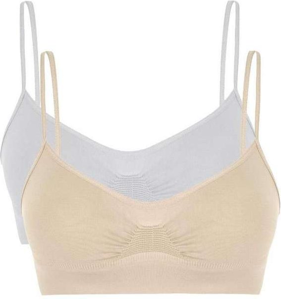 Imagem principal Kit com 2 Tops sem Aro e sem Bojo Loba 41100-001 Natural-Branco Lupo Lupo