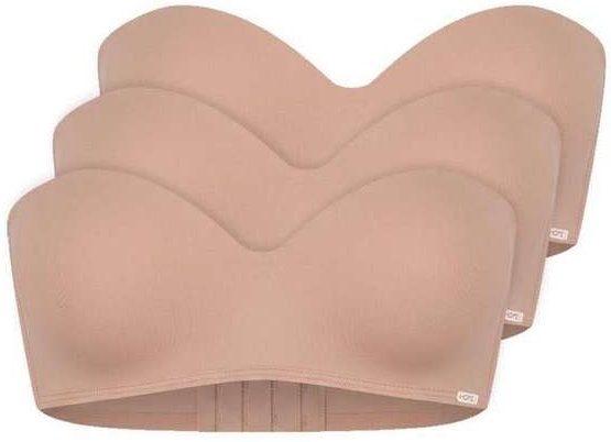 Kit com 3 Sutiã Bustiê com Aro e Bojo Hope 2083 Taça B Camurca