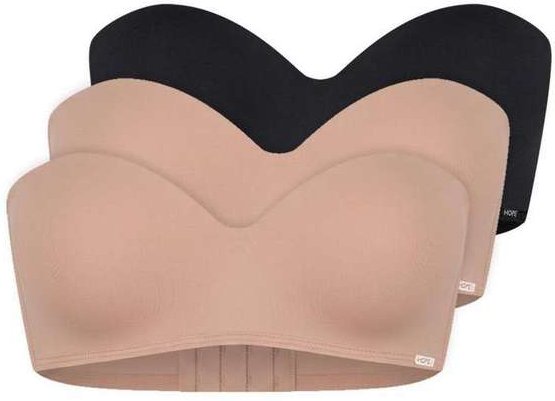 Kit com 3 Sutiã Bustiê com Aro e Bojo Hope 2083 Taça B Camurca-Preto