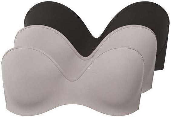 Kit com 3 Sutiãs Bustiê com Aro e Bojo Liz 51803 Taça B Sepia-Preto