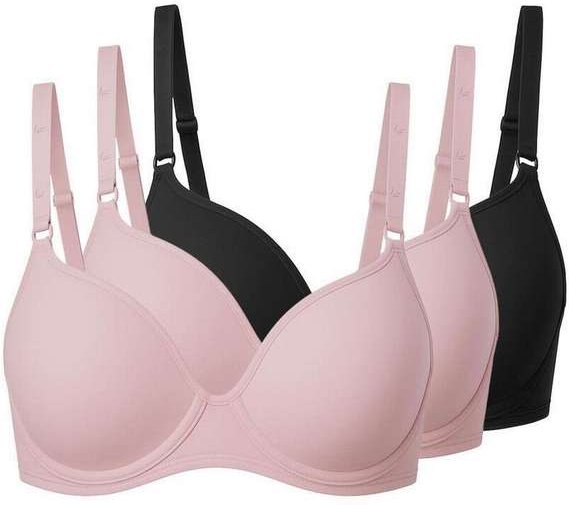 Kit com 3 Sutiãs com Aro e Bojo Liz 51818 Taça B Blush-Preto