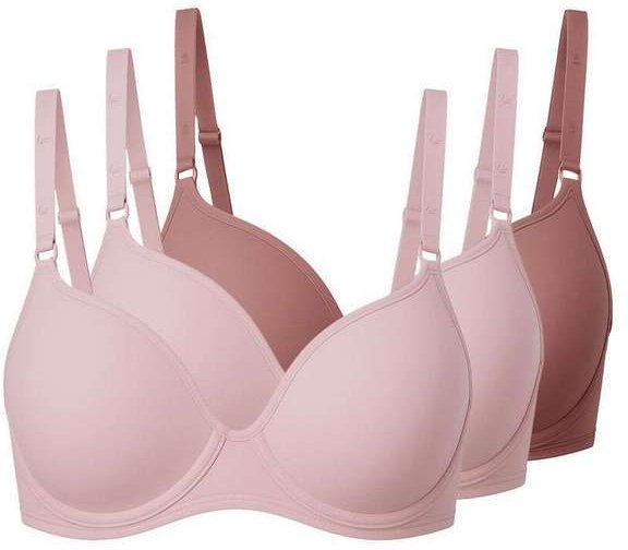 Kit com 3 Sutiãs com Aro e Bojo Liz 51818 Taça B Blush-Rosa-Mônaco