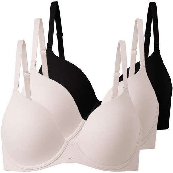 Kit com 3 Sutiãs com Aro e Bojo Push Up Liz 51805 Taça B Sepia-Preto