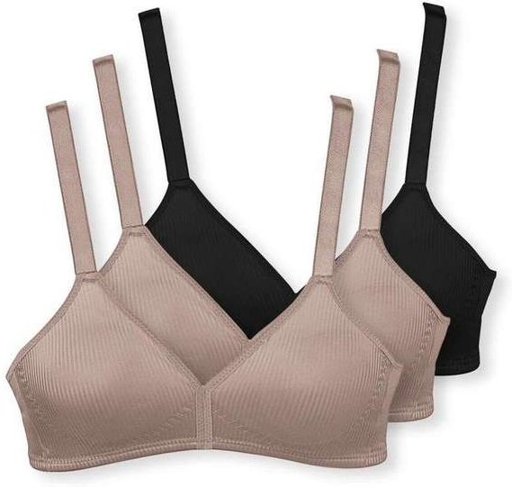 Imagem principal Kit com 3 Sutiãs sem Aro e sem Bojo Moderato Demillus 61100 Bege-Rosado-Bege-Rosado-Preto Demillus