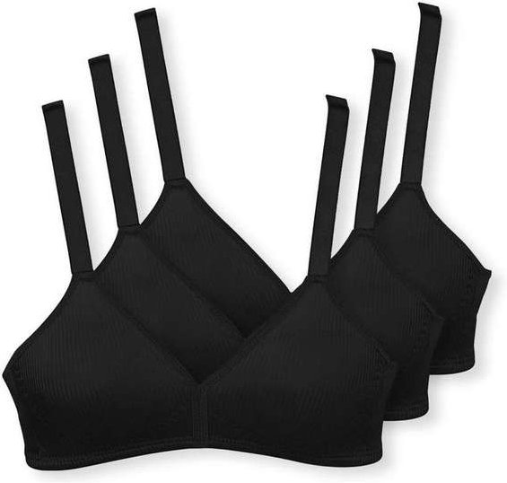 Imagem principal Kit com 3 Sutiãs sem Aro e sem Bojo Moderato Demillus 61100 Preto Demillus