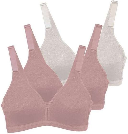 Imagem principal Kit com 3 Sutiãs sem Aro e sem Bojo Olimpo Demillus 61019 Bege-Rosado-Pérola Demillus