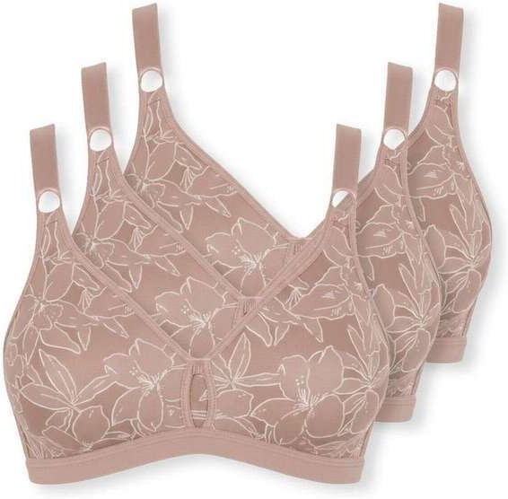 Imagem principal Kit com 3 Sutiãs Sustentação Olimpo Anizete Demillus 61741 Taça B Bege-Rosado Demillus