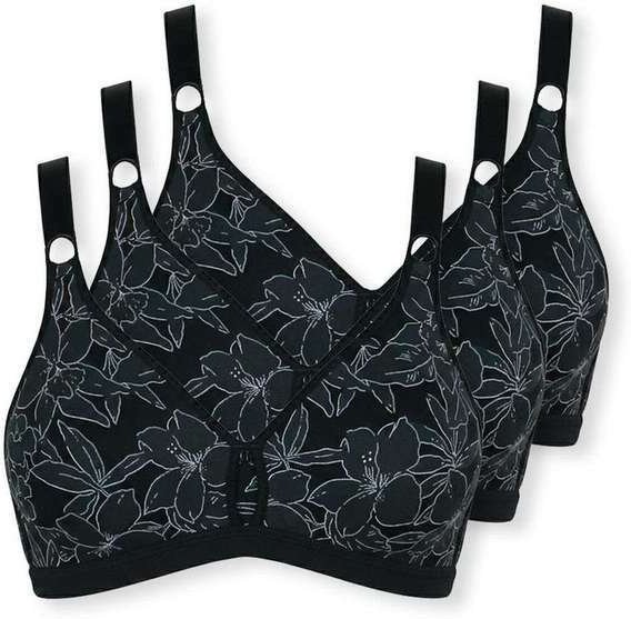 Imagem principal Kit com 3 Sutiãs Sustentação Olimpo Anizete Demillus 61741 Taça B Preto Demillus