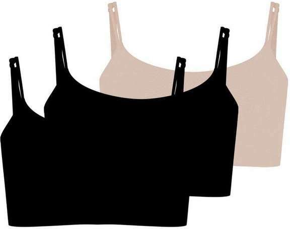Imagem principal Kit com 3 Tops sem Aro com Bojo Removível Hope 2186 Preto-Ballet Hope