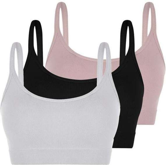 Imagem principal Kit com 3 Tops sem Aro e sem Bojo Loba 41018-001 Branco-Preto-Nude Lupo Lupo