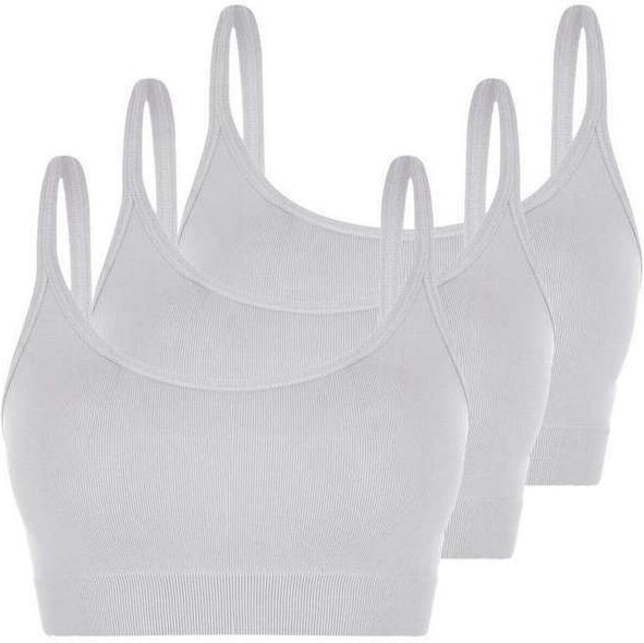 Imagem principal Kit com 3 Tops sem Aro e sem Bojo Loba 41018-001 Branco Lupo Lupo