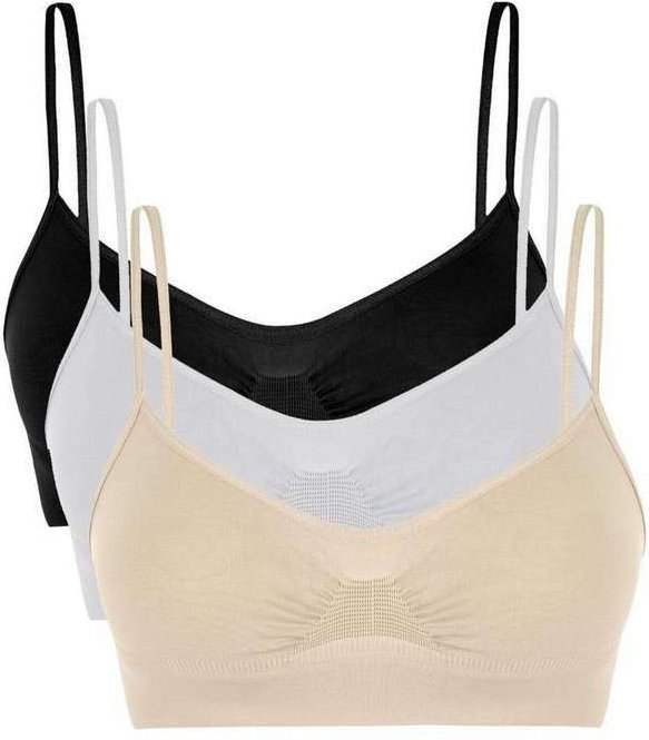 Imagem principal Kit com 3 Tops sem Aro e sem Bojo Loba 41100-001 Natural-Branco-Preto Lupo Lupo