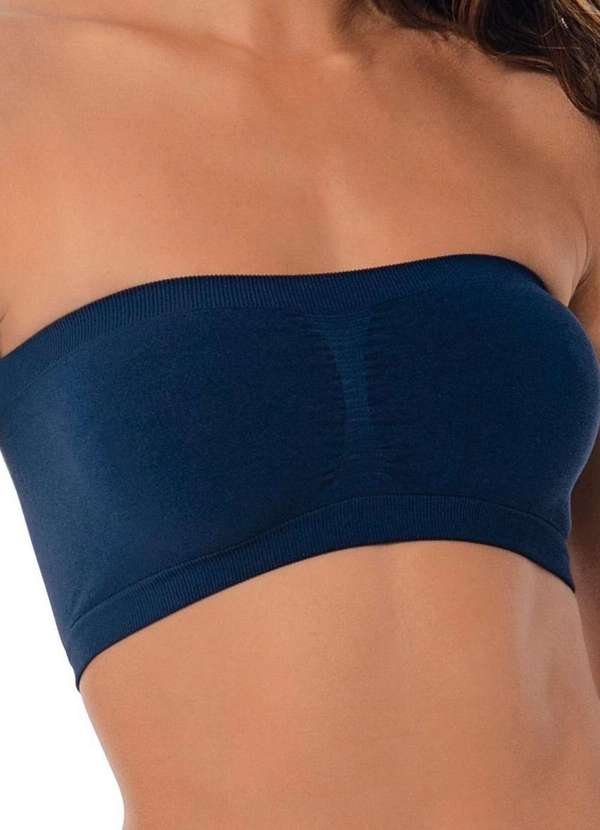 Sutiã Bustiê sem Aro e sem Bojo Ultraleve Demillus 61900 15-Marinho