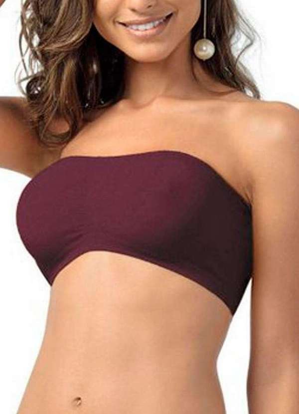 Sutiã Bustiê sem Aro e sem Bojo Ultraleve Demillus 61900 50-Vinho-Barolo