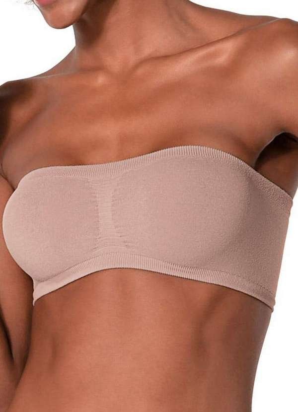 Sutiã Bustiê sem Aro e sem Bojo Ultraleve Demillus 61900 55-Bege-Rosado
