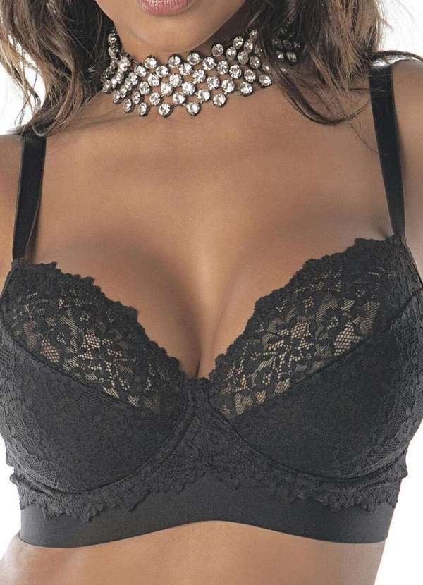 Imagem principal Sutiã com Aro e sem Bojo Rendado Demillus 64237 Taça C 27-Preto Demillus