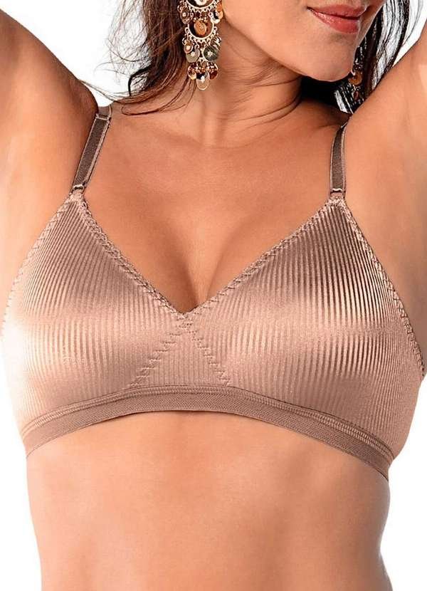 Sutiã sem Aro e sem Bojo Bourbon Demillus 61407 55-Bege-Rosado