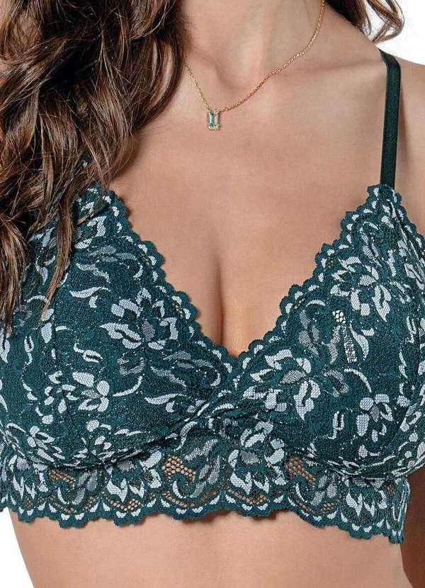 Sutiã sem Aro e sem Bojo Xamego Demillus 61485 Taça B 23-Verde-Esmeralda