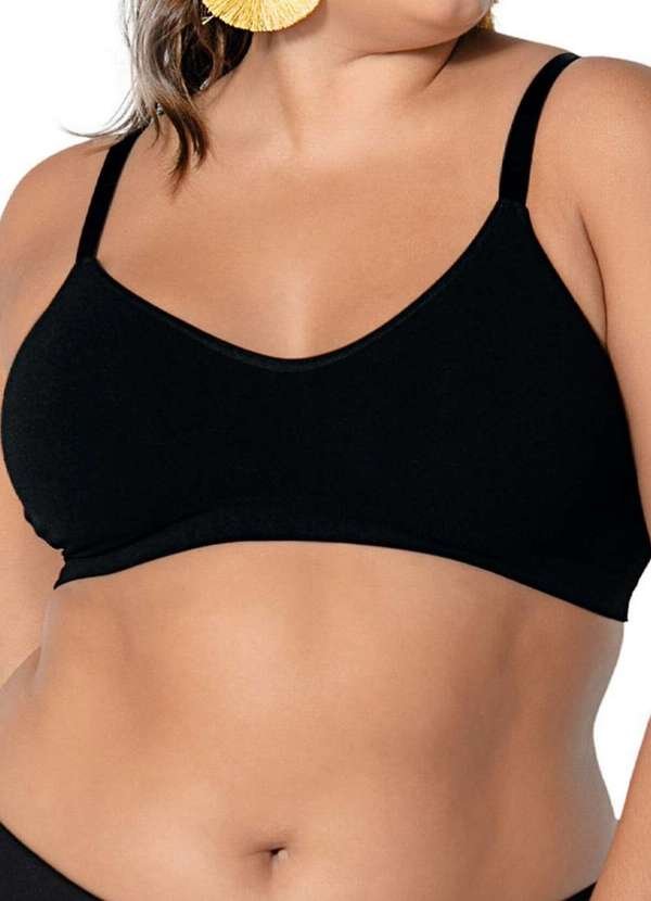 Top sem Aro e sem Bojo Ultraleve Demillus 61146 Plus Size 27-Preto