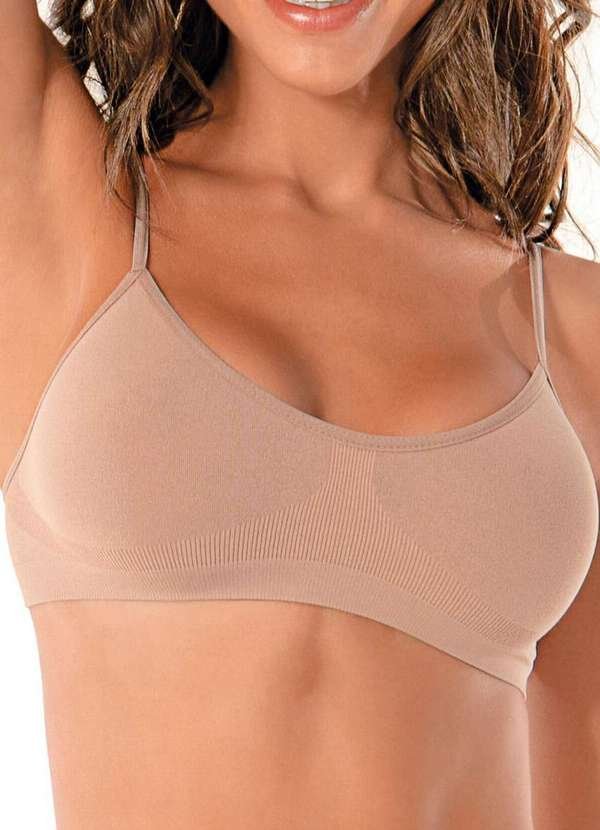 Top sem Aro e sem Bojo Ultraleve Demillus 61400 55-Bege-Rosado