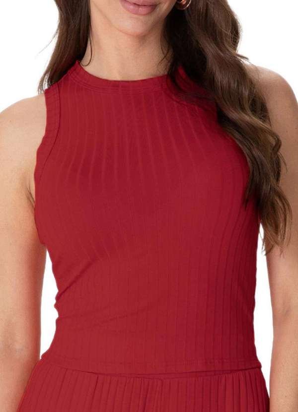 Blusa Feminina Regata Cropped Malwee 1000113554 02226-Vermelho