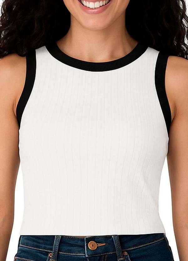 Blusa Feminina Regata Cropped Malwee 1000113554 Be96a-Branco