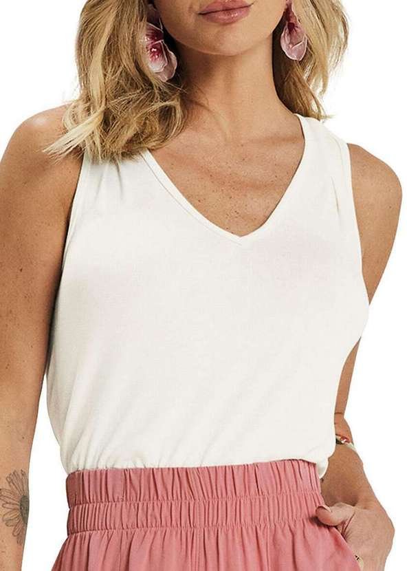 Blusa Feminina Regata Marialicia 184072 2037-Natural