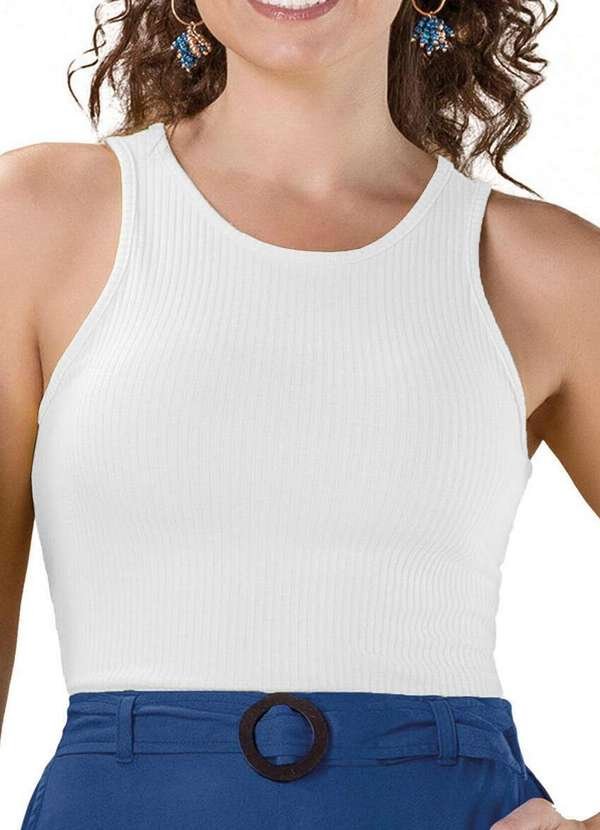 Blusa Feminina Regata Marialicia 52082 2001-Branco