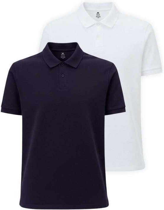Imagem principal Kit com 2 Camisetas Polo Masculina Hering N3a7 Marinho-Branco Hering