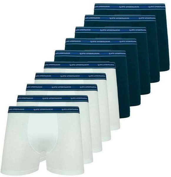 Imagem principal Kit com 10 Cuecas Boxer Lupo 523-088 Branco-Marinho Lupo
