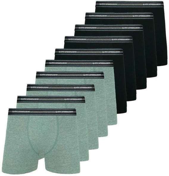 Imagem principal Kit com 10 Cuecas Boxer Lupo 523-088 Mescla-Preto Lupo