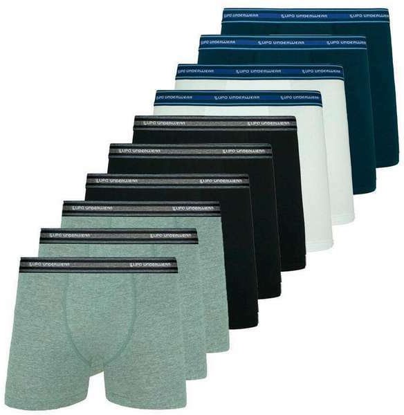 Imagem principal Kit com 10 Cuecas Boxer Lupo 523-088 Mescla-Preto-Branco-Marinho Lupo