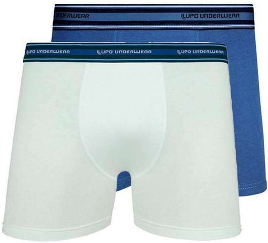 Imagem principal Kit com 2 Cuecas Boxer Lupo 523-003 Branco-Azul Lupo
