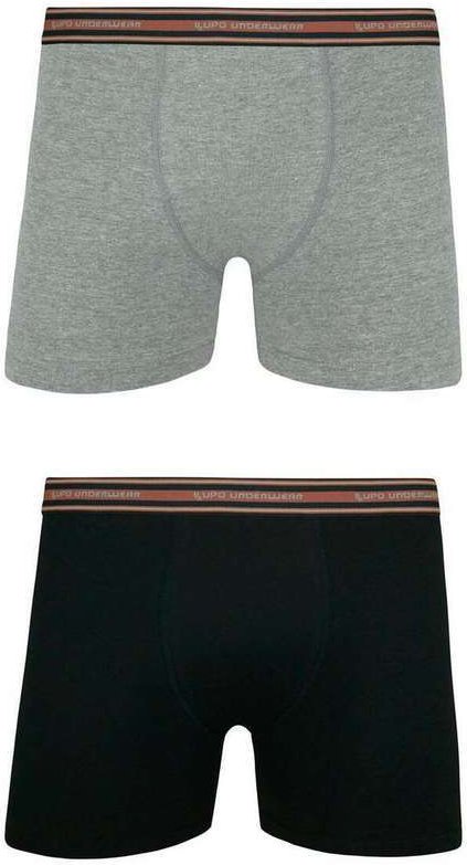Imagem principal Kit com 2 Cuecas Boxer Lupo 523-088 0970-Cinza-Mescla-Preto Lupo