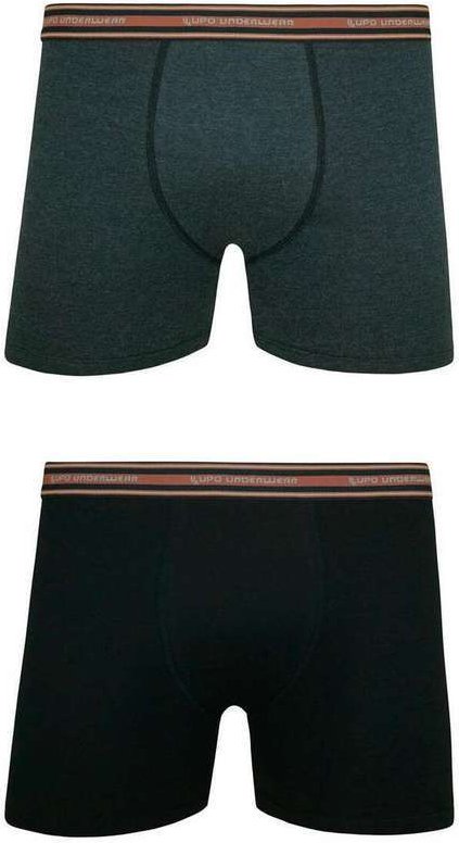 Imagem principal Kit com 2 Cuecas Boxer Lupo 523-088 0980-Preto-Mescla-Preto Lupo