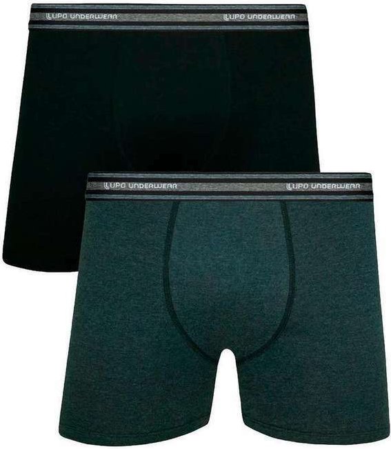 Imagem principal Kit com 2 Cuecas Boxer Lupo 523-088 0902-Chumbo-Preto Lupo