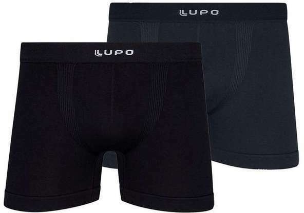 Imagem principal Kit com 2 Cuecas Boxer Lupo 661-001 Preto-Grafite Lupo