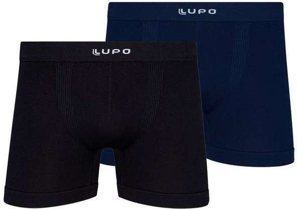 Imagem principal Kit com 2 Cuecas Boxer Lupo 661-001 Preto-Marinho Lupo