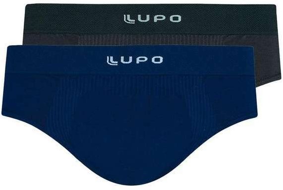 Imagem principal Kit com 2 Cuecas Slip Lupo 681-001 Grafite-Marinho Lupo