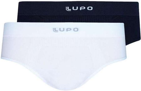 Imagem principal Kit com 2 Cuecas Slip Lupo 681-001 Preto-Branco Lupo