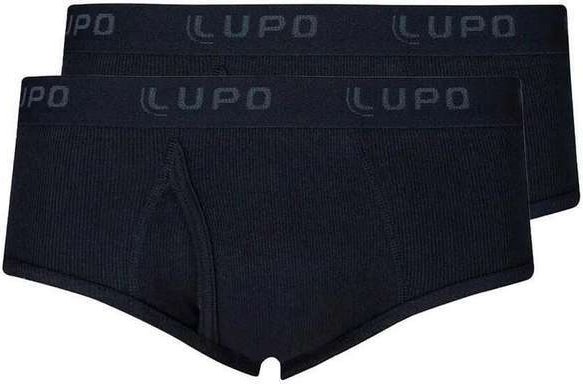 Imagem principal Kit com 2 Cuecas Slip Lupo com Abertura 546-002 Preto Lupo