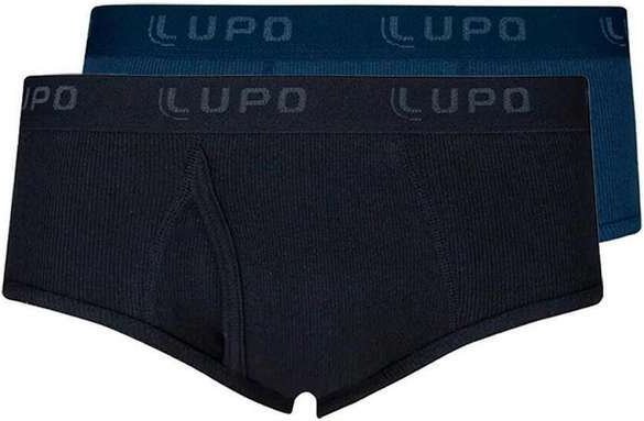 Imagem principal Kit com 2 Cuecas Slip Lupo com Abertura 546-002 Preto-Marinho Lupo