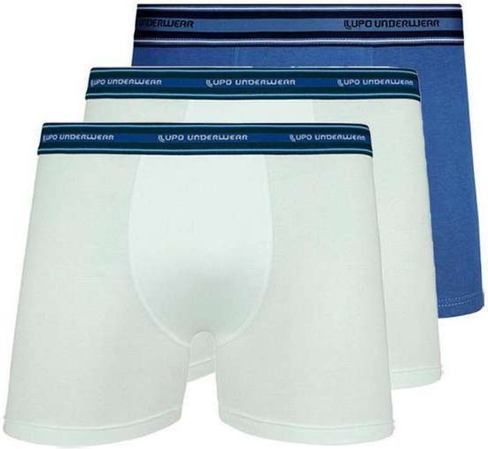 Imagem principal Kit com 3 Cuecas Boxer Lupo 523-003 Branco-Azul Lupo
