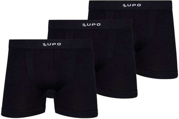 Imagem principal Kit com 3 Cuecas Boxer Lupo 661-001 9990-Preta Lupo