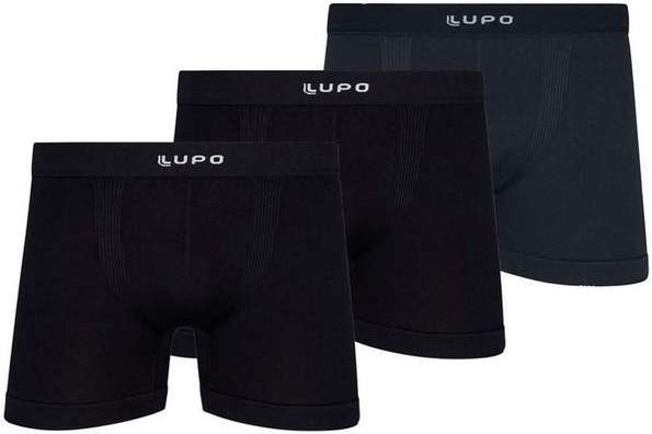 Imagem principal Kit com 3 Cuecas Boxer Lupo 661-001 Preto-Grafite Lupo