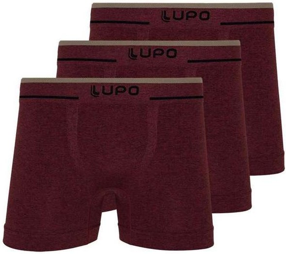 Imagem principal Kit com 3 Cuecas Boxer Lupo 733-004 Marsala Lupo