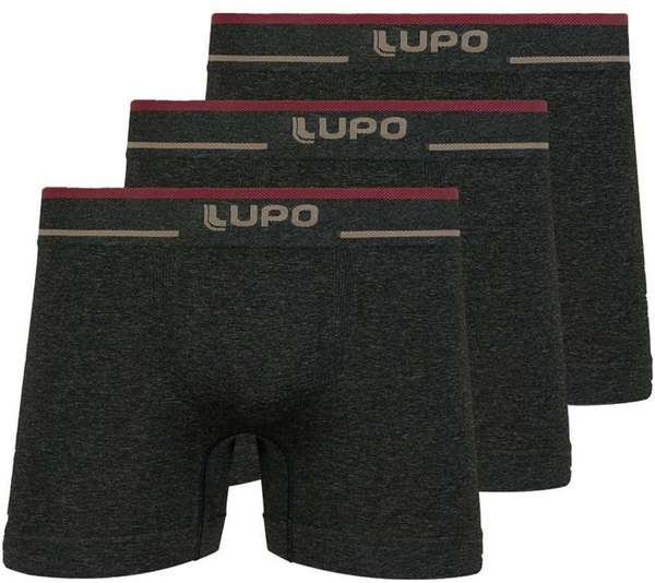 Imagem principal Kit com 3 Cuecas Boxer Lupo 733-004 Preto-Mescla Lupo