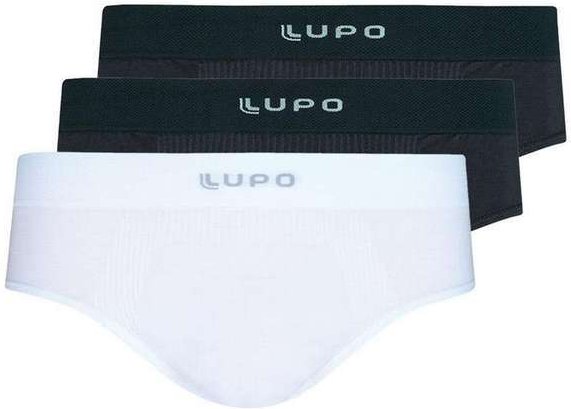 Imagem principal Kit com 3 Cuecas Slip Lupo 681-001 Grafite-Branco Lupo